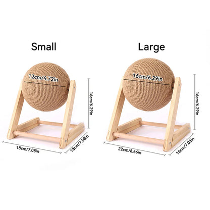 Cat Scratching Ball Toy, Sisal Scratching Ball with Stable Stand, Interactive Cat Exercise Toy for Interactive Play and Exercise