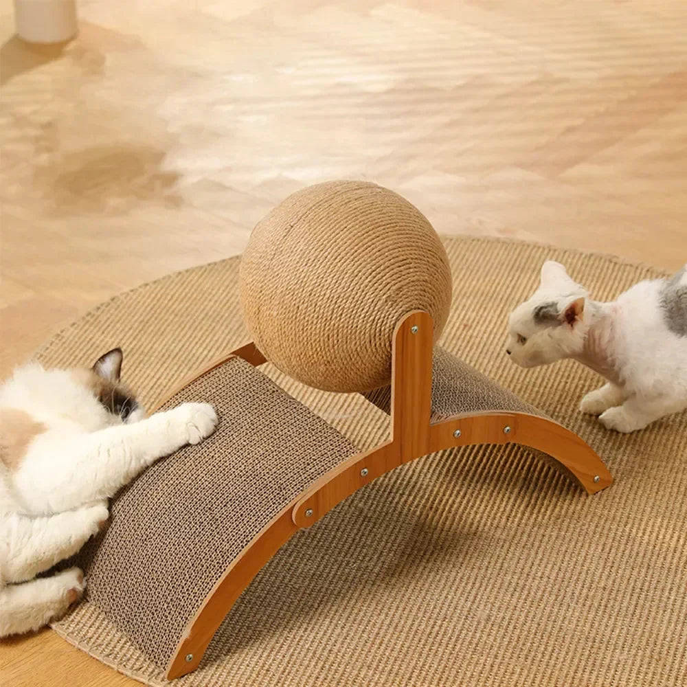 Cat Scratcher Ball Cat Scratching Toy Inclined Scratch Board Sisal Rope Ball for Indoor Cat Kittens Interactive Pet Toys